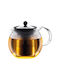 Bodum Assam Teekanne mit Filter Glas Silber 1500ml