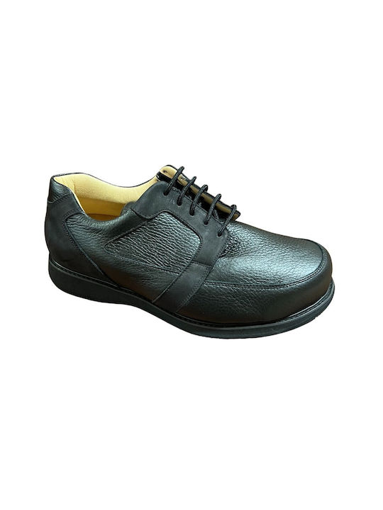 Podartis Men's Leather Casual Shoes Black