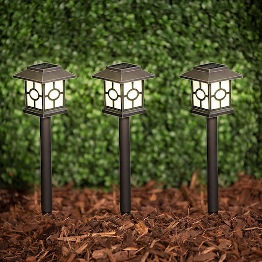 Grundig Set of 3 Stake Solar Lights Warm White with Photocell