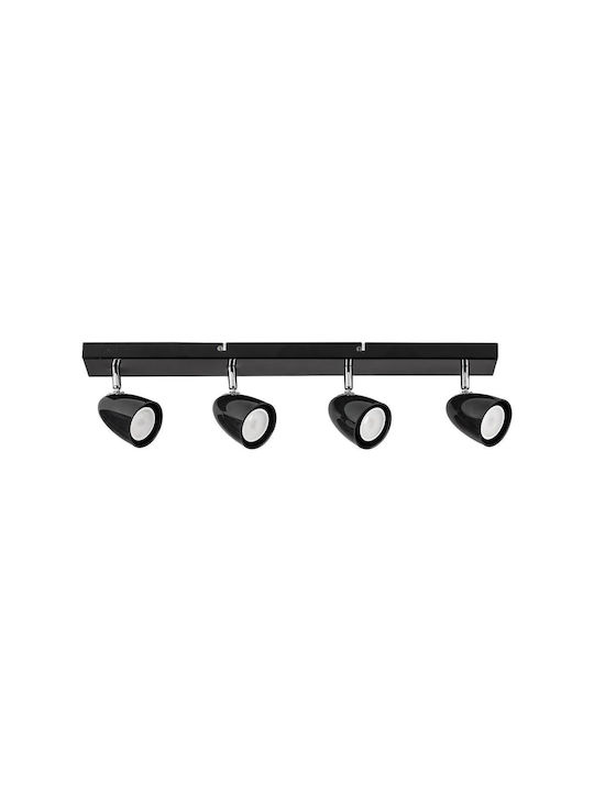 Rabalux Spot with 4 Lights and with Socket GU10 in Black Color