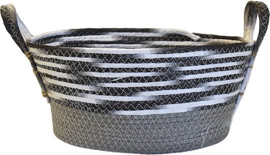 Mod8 Coș decorativ Din paie cu mânere Gray 40x30x18buc
