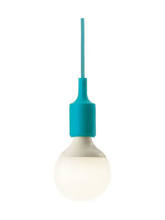 Hanging Ceiling Light Single Pendant Silicone + Plastic Turquoise