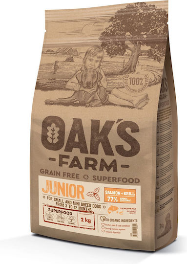 Oak`s Farm Getreidefrei Kleine Rassen Junior Lachs & Krill 2kg