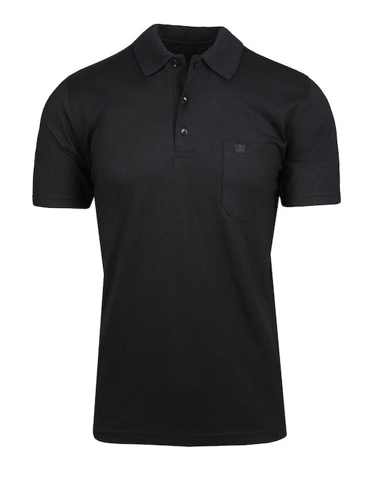 Simenti Men's Short Sleeve Blouse Polo Black