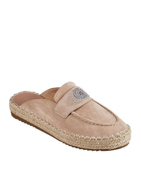 Elenross Suede Mules Μπεζ