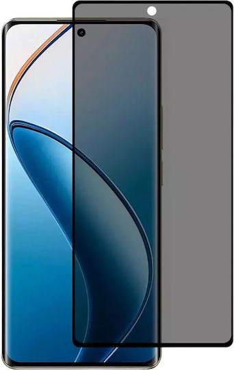 3D Vollkleber Privatsphäre Vollflächig gehärtetes Glas Schwarz (Realme 12 5G)
