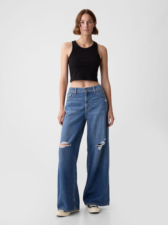Damenjeans Mittelhohe Taille in Weit geschnittener Linie