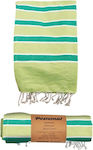 Beach Towel Pestemal Colorful Stripes 280g 90x180cm Summertiempo 622967 Green