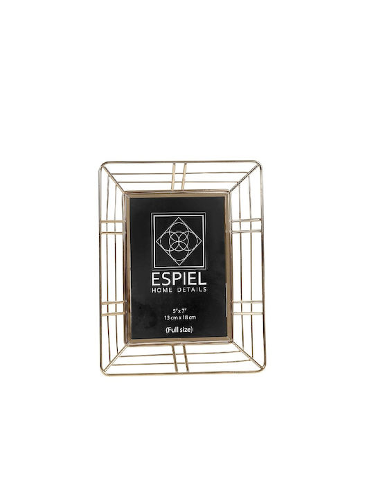 Espiel Frame Metallic 8cmx13cm with Gold Frame