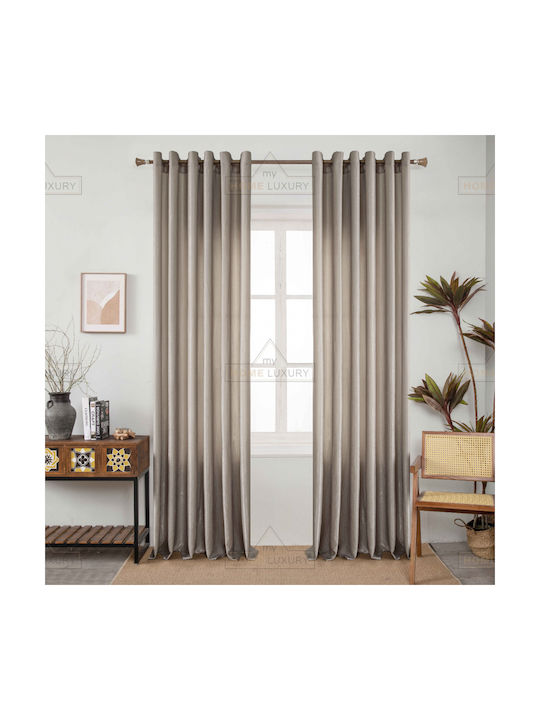My Home Luxury Перде с Копчета Кафяво 280x270см