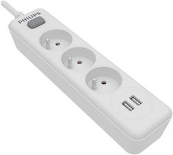 Philips SPN3032WA/60 Überspannungsschutz-Steckdosenleiste mit 3 Steckdosen und 2 m Kabel Philips SPN3032WA/60 Überspannungsschutz-Steckdosenleiste mit 3 Steckdosen und 2 m Kabel