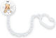 Nuk Chain Pacifier Disney Winnie made of Plastic White
