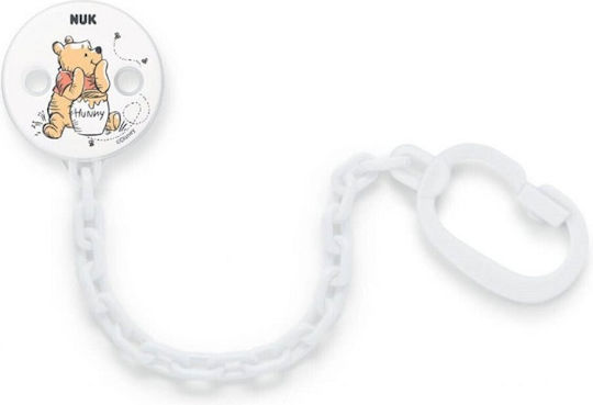 Nuk Chain Pacifier Disney Winnie made of Plastic White