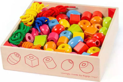 Wooden Large Multicolored Beads Bigjigs