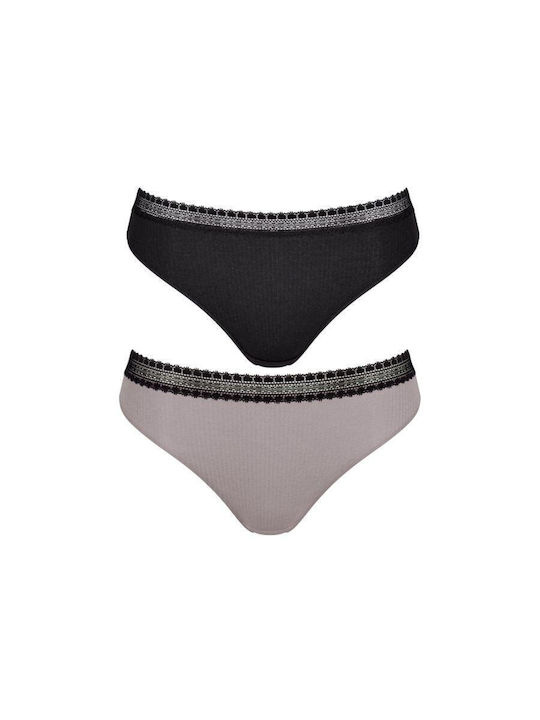 Sloggi Go Ribbed H Baumwolle Damen Slip 2Pack B...