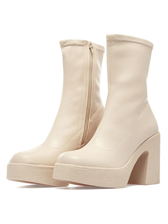 Envie Shoes Damen Knöchelstiefel Beige