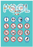 "Pool Rules" Sign Sticker PVC 3mm 0100508 Artgraphix