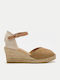 Anatomische Damenplattformen im Espadrilles-Stil Beige