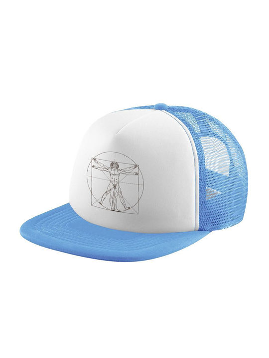 Koupakoupa Παιδικό Καπέλο Υφασμάτινο Leonardo Da Vinci Vitruvian Man Γαλάζιο