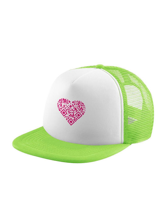 Koupakoupa Kids' Hat Fabric Heart Hidden Msg Green