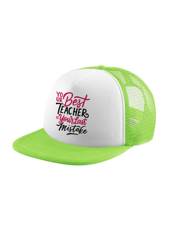 Koupakoupa Παιδικό Καπέλο Υφασμάτινο Typography Quotes Your Best Teacher Is Your Last Mistake Πράσινο