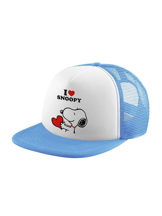 Koupakoupa Kinderhut Stoff I Love Snoopy Hellblau