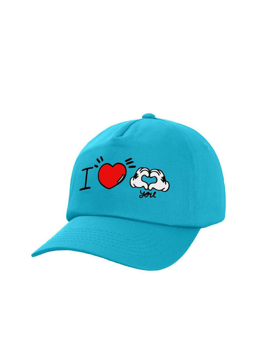 Koupakoupa Παιδικό Καπέλο Υφασμάτινο Comics Hands Love Μπλε
