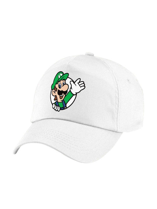 Koupakoupa Παιδικό Καπέλο Υφασμάτινο Super Mario Luigi Win Λευκό