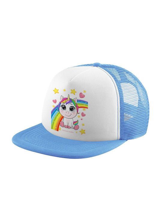 Koupakoupa Kids' Hat Fabric Unicorn Baby Με Όνομα Light Blue