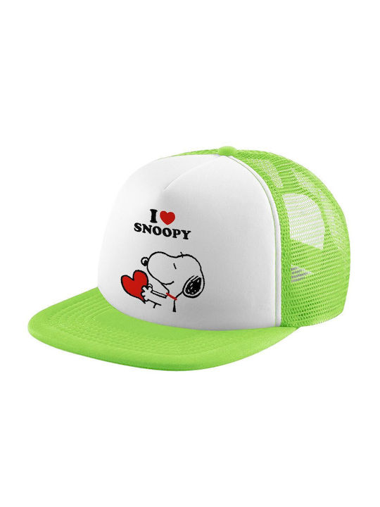 Koupakoupa Kids' Hat Fabric I Love Snoopy Green