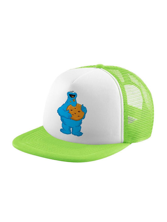 Koupakoupa Παιδικό Καπέλο Jockey Υφασμάτινο Cookie Monster Πράσινο