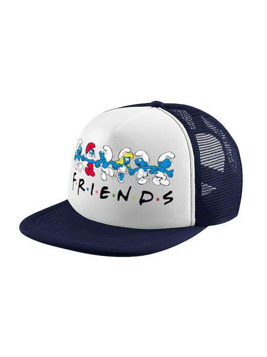 Koupakoupa Kids' Hat Jockey Fabric Friends Smurfs White
