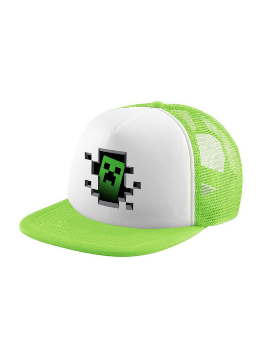 Koupakoupa Kids' Hat Jockey Fabric Minecraft Creeper Green