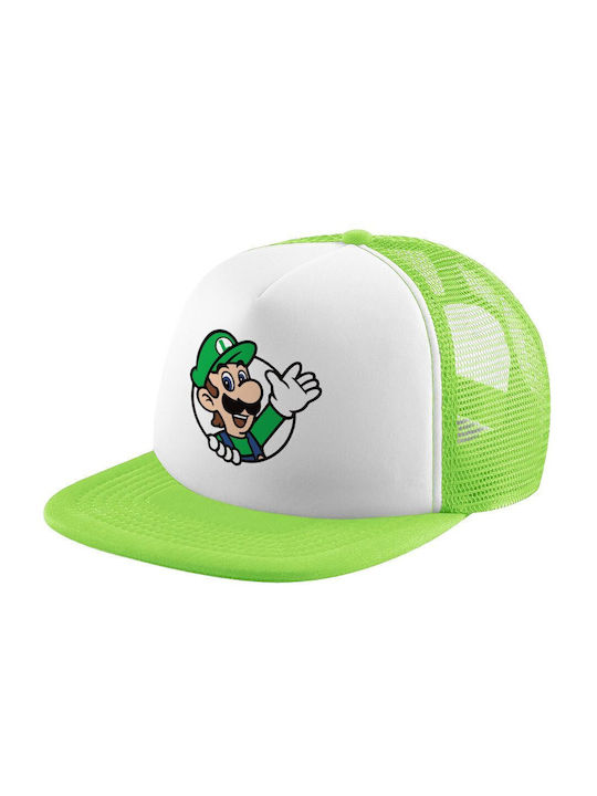 Koupakoupa Kids' Hat Jockey Fabric Super Mario Luigi Win Green