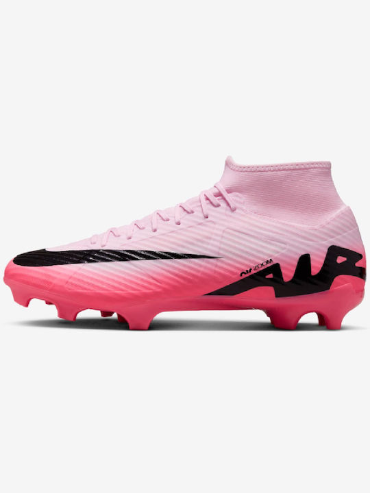 Nike Mercurial Zoom Superfly 9 Academy MG Ψηλά Ποδοσφαιρικά Παπούτσια με Τάπες Pink Foam / Μαύρο