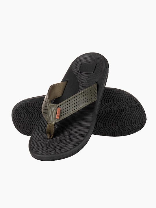 B-Soft Men's Flip Flops Khaki 405/30435 Green