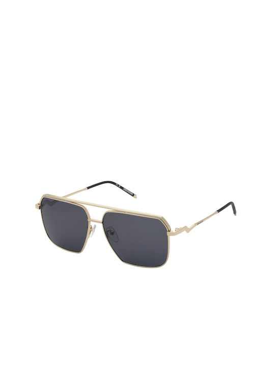 Zadig & Voltaire Zadig Voltaire Men's Sunglasses with Gold Metal Frame and Gray Lens SZV413 0300