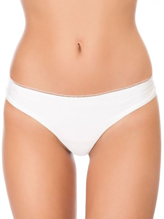 Leilieve Women's String 2Pack Seamless with Lace White