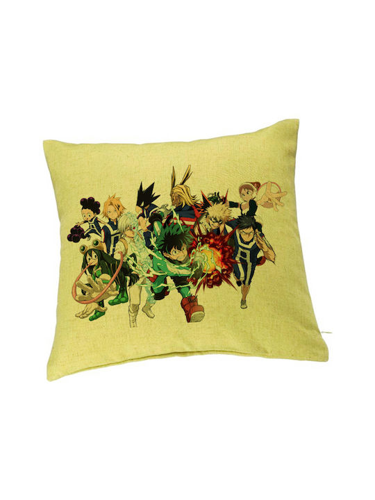 Decorative Cushion My Hero Academia Characters 40x40 Cm Green Removable Cover Piping