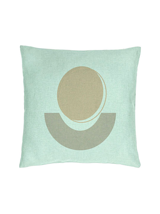 Decorative Pillow Abstract Model 7 40x40 Cm Mint Green Removable Cover Piping