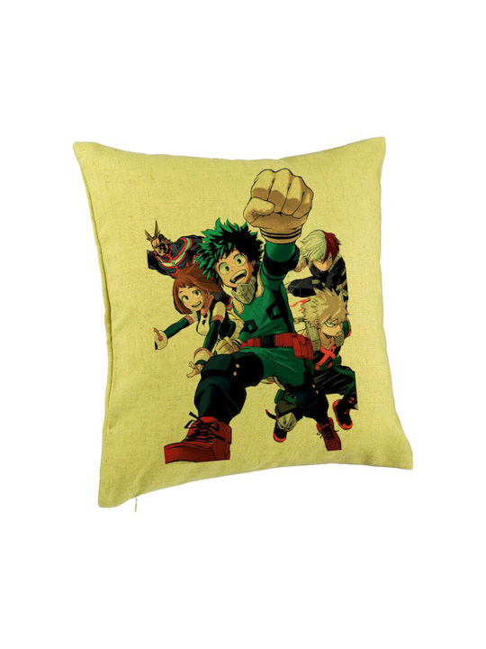 Decorative Pillow My Hero Academia Characters 2 40x40 Cm Green Detachable Cover Piping