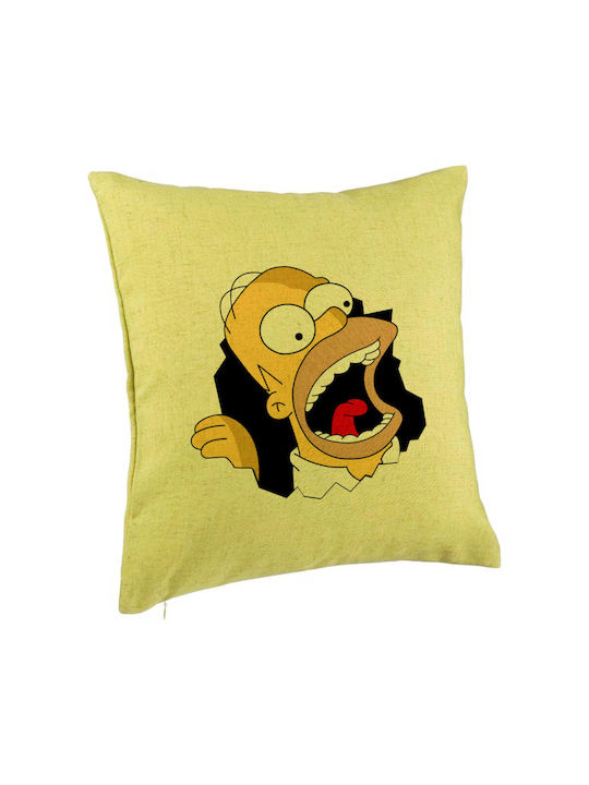 Decorative Cushion Simpsons Homer 2 Model 40x40 Cm Green Removable Cover Piping
