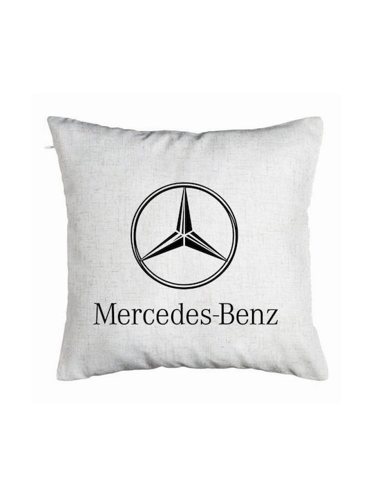 Decorative Cushion Mercedes Model 40x40 Cm Off-white Removable Cover Piping