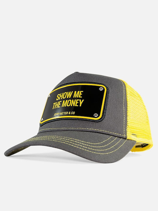 Show Me Money Καφέ & Κίτρινο Jockey Καπέλο Μεταλλικό Patch John Hatter & Co