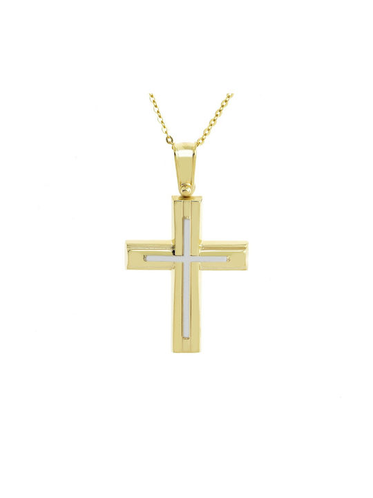 Ioannou24 Men's Gold Cross 14K with Chain
