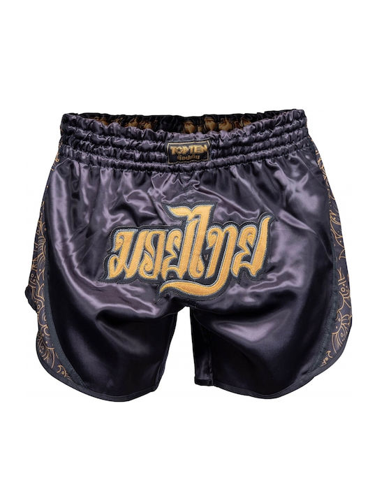 Top Ten Nong Han Men's Kick/Thai Boxing Shorts Black