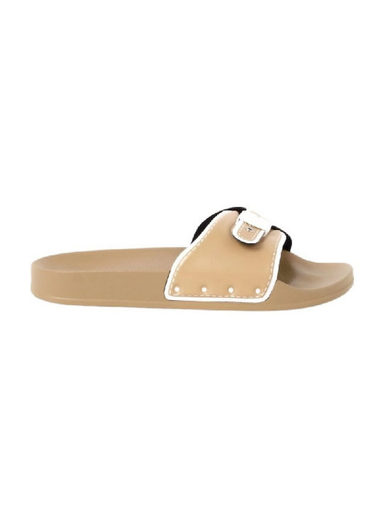 Scholl Pescura Women's Flat Sandals in Beige Color