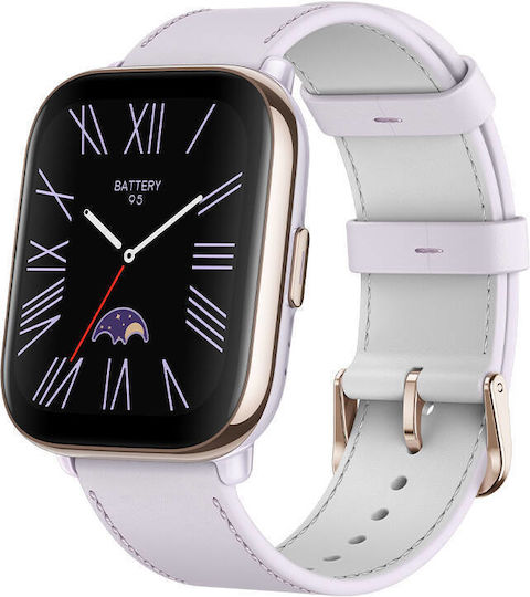 Amazfit Active Aluminium 42mm Wasserdicht Smartwatch mit Pulsmesser (Lavender Purple)