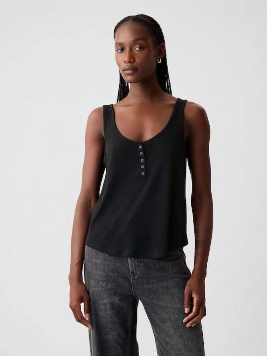 GAP Women's Summer Blouse Linen Sleeveless Black