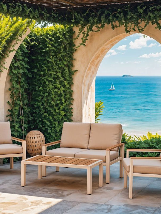 Outdoor Living Room Set Fashionable 4 Pieces Be...